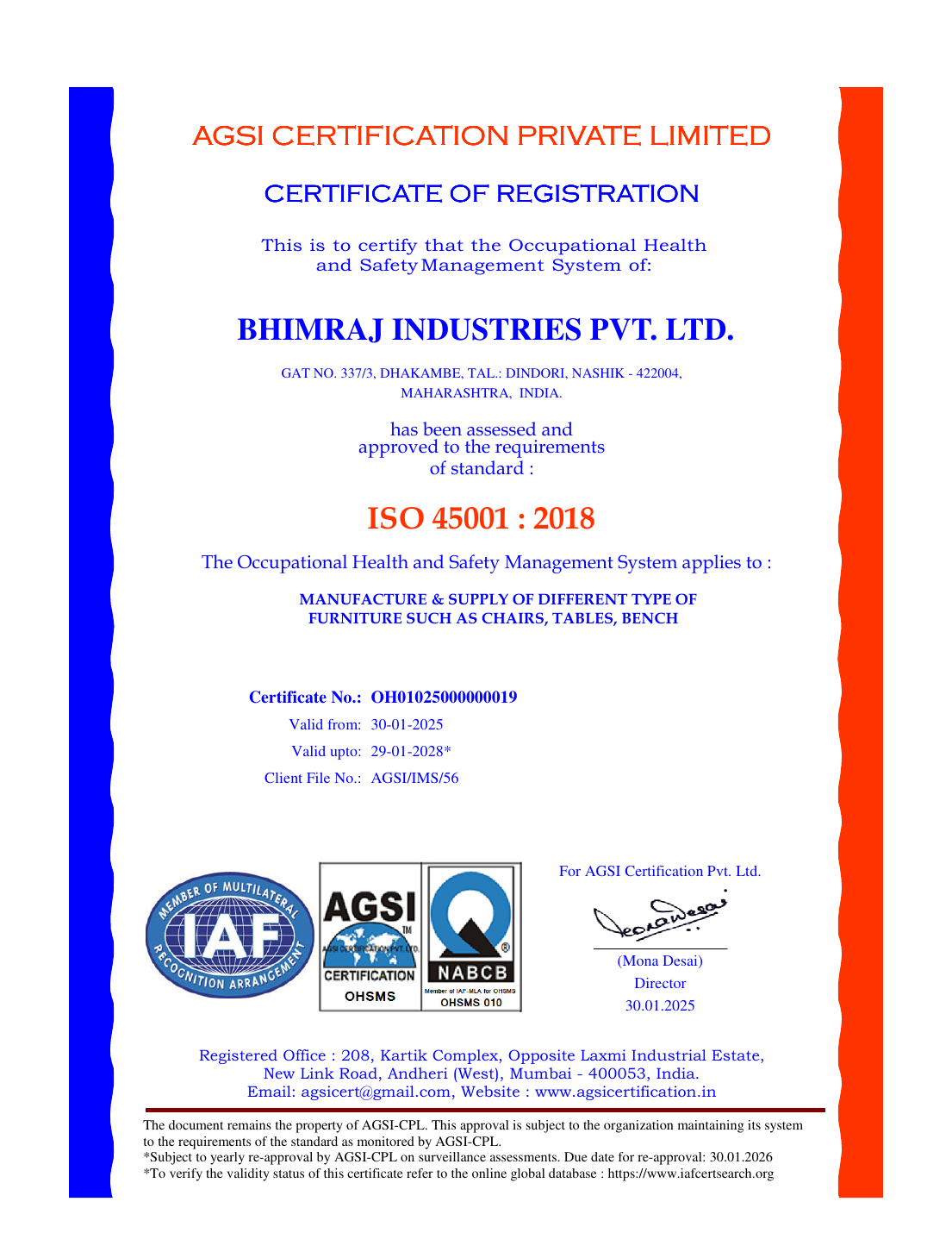 ISO 45001:2018 — Occupational Health & Safety