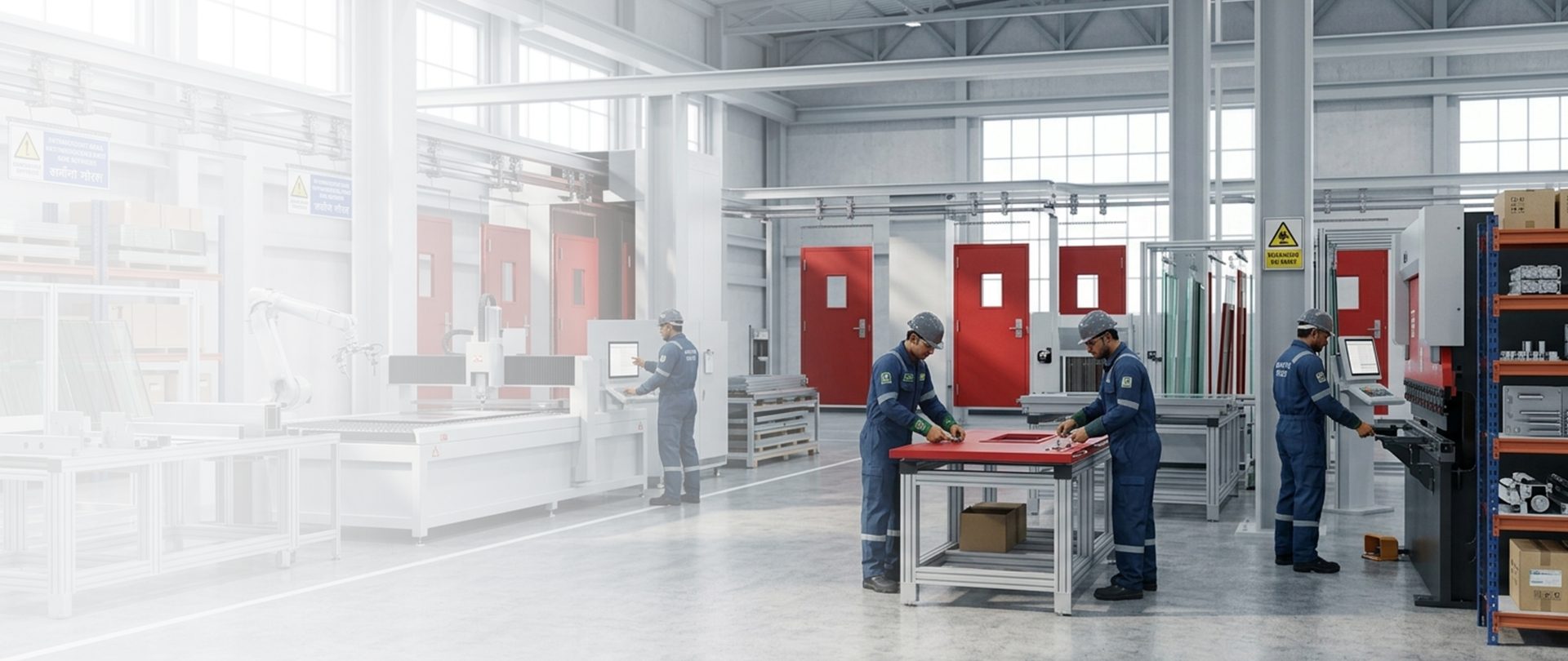 Valtrix fire door manufacturing floor
